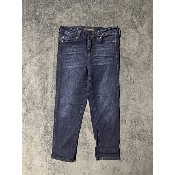 Liverpool Jeans Denim - Liverpool Jeans Womens 2 / 26 The Capri Skinny Mid Rise Faded Stretch Blue Denim